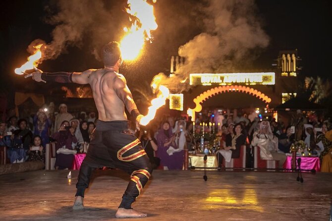 Evening Desert Safari:- Adventure Rides, Live Entertainment , BBQ Buffet & More - Live entertainment: belly dance, Tanoura, and fire