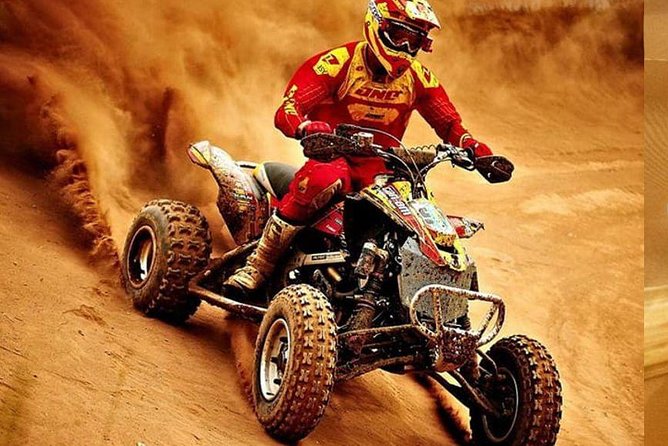 Evening Desert Safari with BBQ Dinner & self-drive Quad biking - Sandboarding and the Desert Camp Setup