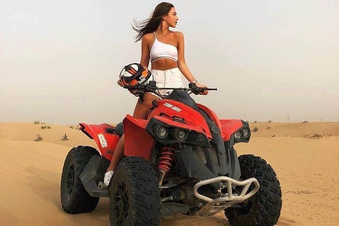 Evening Safari Quad Bike in the desert of Lahbab - Desert Camp Time: Bedouin Feel Without the Guesswork