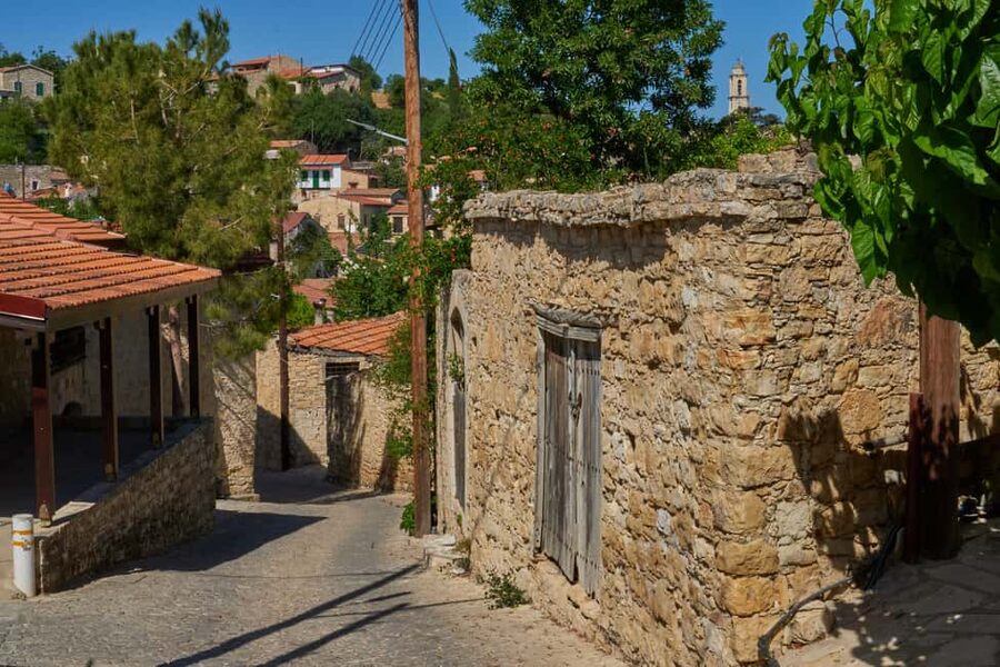 From Larnaca: Grand Tour Jeep Safari - Omodos Village: Stone Streets Again, Different Mood