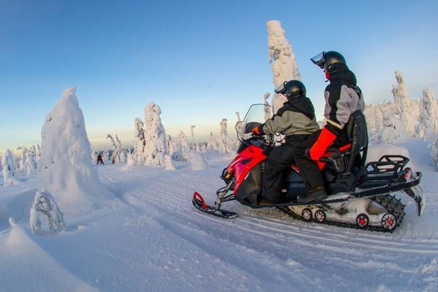 From Sirkka: Lapland Snowmobile Safari in Levi - The 2-hour flow: pickup, safety briefing, ride, and warm drinks