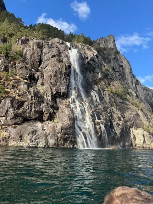 From Stavanger: Lysefjorden & Pulpit Rock Safari by RIB - The Whiskey Waterfall close-up (Hengjanefossen): the stop you’ll remember