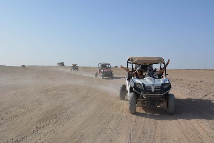 Hurghada: Quad and Buggy Safari with Dinner and Show - Photos and the scarf-and-goggles extras