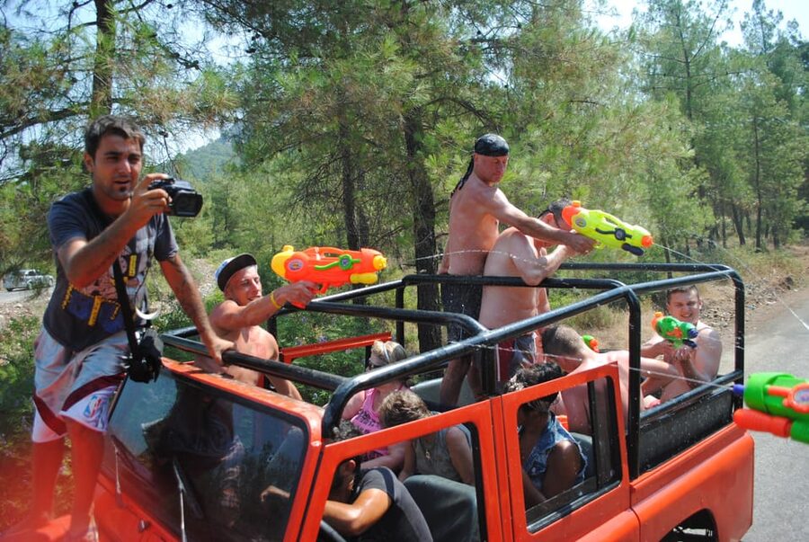 Icmeler Jeep Safari, Lunch, Water Fight, Colour & Foam Party - The Comfort Break with Showers and a Small Pool