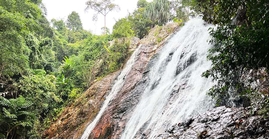 Jeep Tour Koh Samui Jungle Safari Full Day Adventure - Lunch at a mountain restaurant with coconut-island views