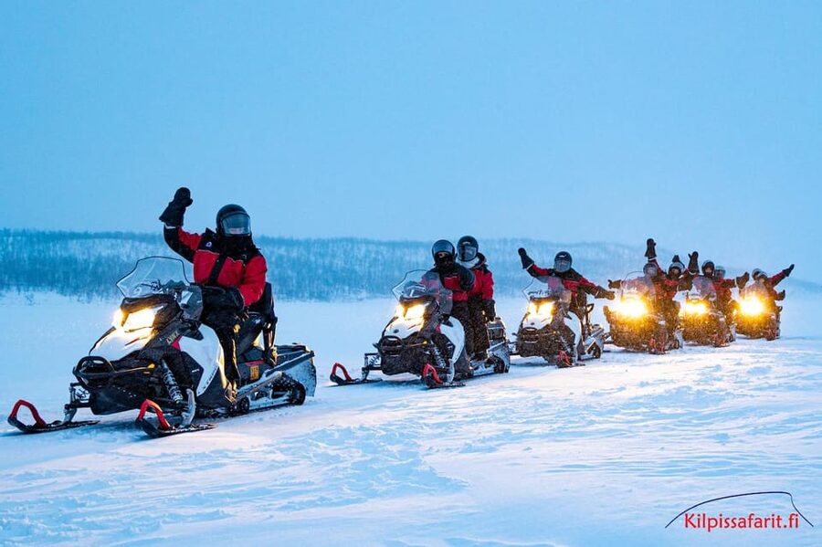 Kilpisjärvi: Border of Three Countries Snowmobile Safari - From Kilpissafarit meeting point to the start line on ice