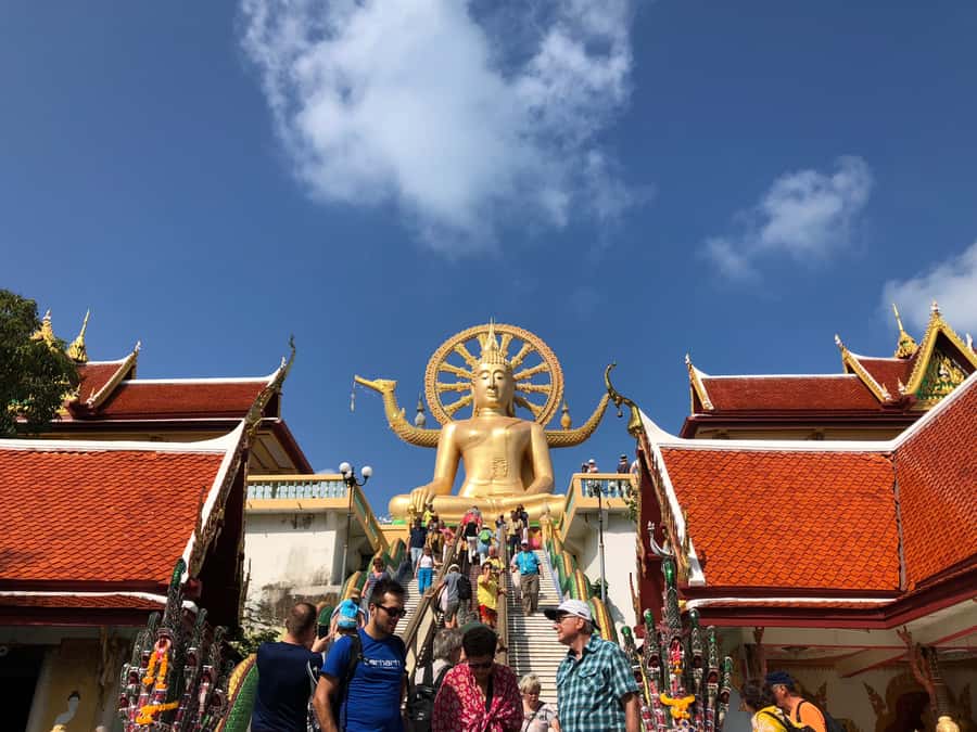 Koh Samui: 4x4 Off Road Island Safari Tour Including Lunch - First stop: the Buddha temple with the Chinese lady monk statue