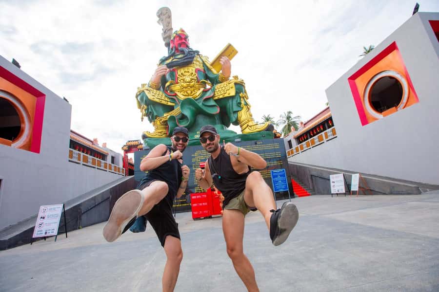 Koh Samui Adventure: Hidden Gems & 4x4 Safari Tour /w Lunch - Your first wave of temples: Wat Phra Yai and Wat Plai Laem