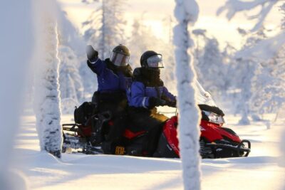 Levi: Easy Snowmobile Safari into the Nature - Sharing a snowmobile: how it changes your ride time