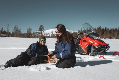 Levi: Snowmobile Safari with Ice Fishing and Outdoor Lunch - The 5-hour rhythm: snow, lake, fire, and return