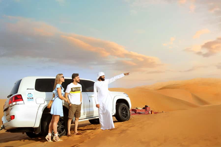 Luxury Dubai Desert Safari, BBQ, Camel Ride, Quad Bike, Show - The Night Show Lineup: Tanoura, Sufi Whirling, Belly Dancing, and Fire