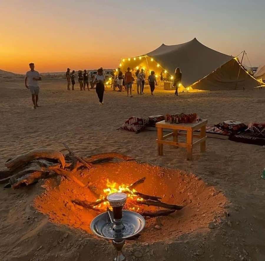 Luxury Overnight Desert Safari in Salalah - The overnight camp: tents, fire, shisha, and stargazing