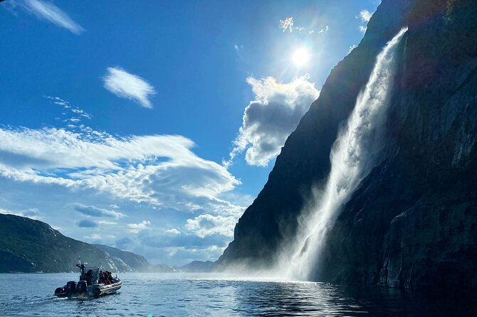 Lysefjorden & Pulpit Rock RIB-Safari from Stavanger - Hengjanefossen (Whisky Falls) at Base Level