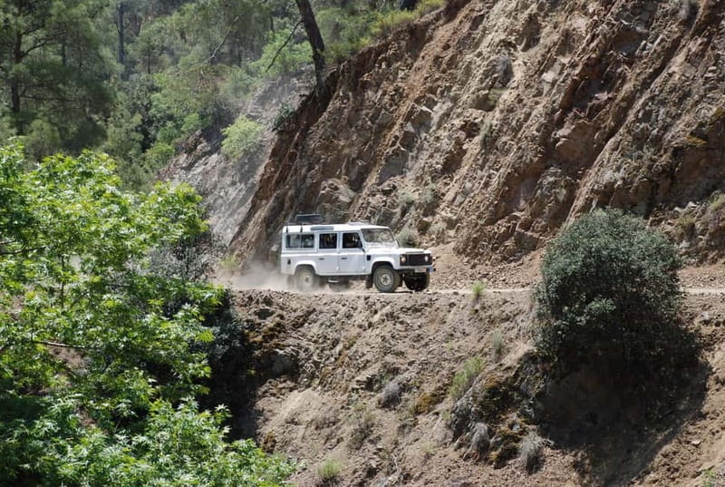 Paphos: Troodos-Kykkos Land Rover Treasure Jeep Safari - Omodos Village: white streets, old wine press, and Holy Cross