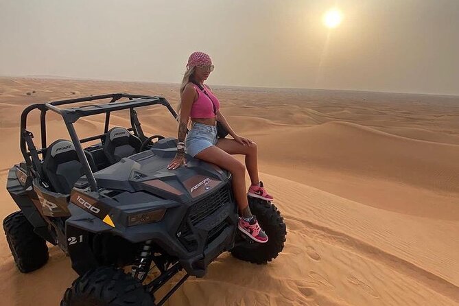 Premium Desert safari With Dune buggy camel ride BBQ dinner - Pickup to dunes: what the SUV ride does for your day