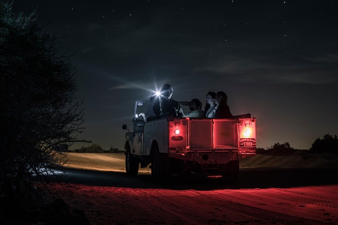 Private Night Vintage Land Rover Desert Safari & Stargazing - The Night Route: What the 60-Minute Safari and Nocturnal Walk Feel Like