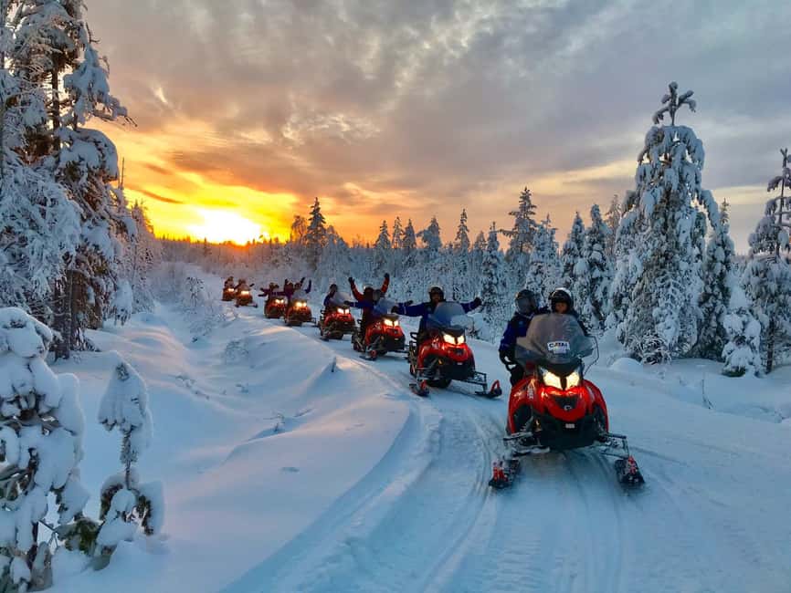 Ruka: Scenery Snowmobile Safari - Before the engines: winter gear and a real driving intro