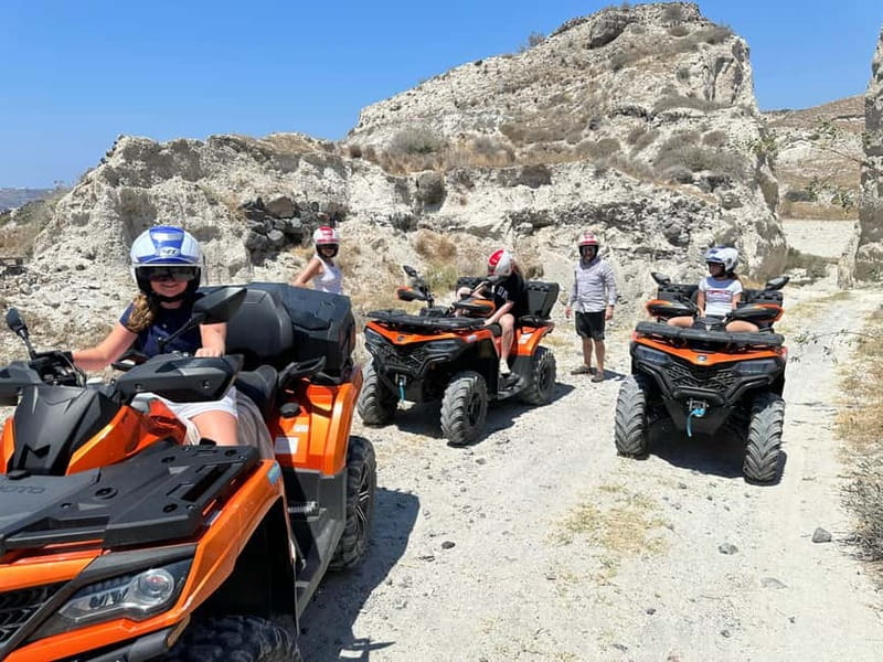 Santorini: ATV-Quad Off-Road Safari with Hidden Trails - Perissa: break time, sightseeing, and a change from the cliffs