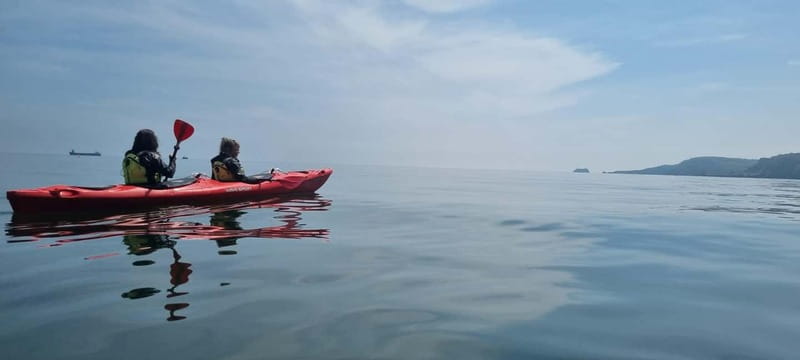Torquay: Guided Wildlife, Bushcraft, Sea Cave Kayak Safari - Entering Oddicombe’s waterworld from the slipway