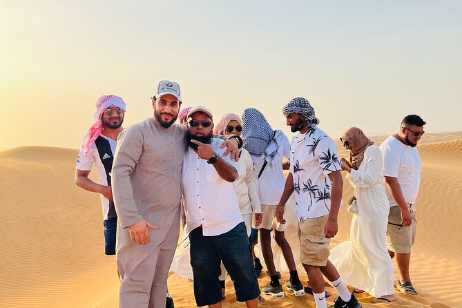 VIP Desert Safari with High Red Dune Bashing & Live BBQ Dinner - Live BBQ dinner: veg and non-veg options plus pillow-style camp seating