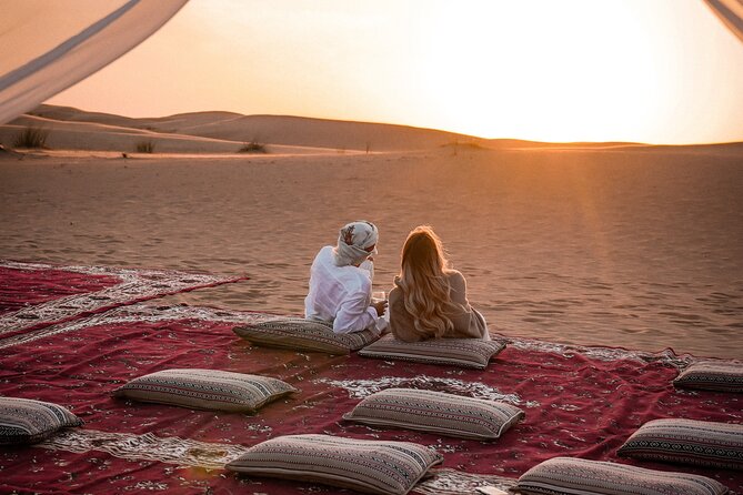 VIP Dubai Sunset Desert Safari: Camel Ride, BBQ, Unlimited Spirit - VIP majlis BBQ dinner with unlimited beverages and waiter service